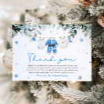 Blue Santa Baby Christmas Clothesline Baby Shower Thank You Card<br><div class="desc">Express your gratitude in festive style with our Blue Santa Baby Christmas Baby Shower Thank You Card! 🎅👶 Featuring an adorable design of baby clothes hanging on a cheerful blue clothesline with a charming Santa theme, this card is perfect for thanking your guests after a holiday-inspired baby shower. The soft...</div>