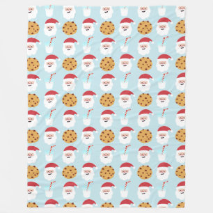 Blue Santa Milk and Cookies Fleece Blanket
