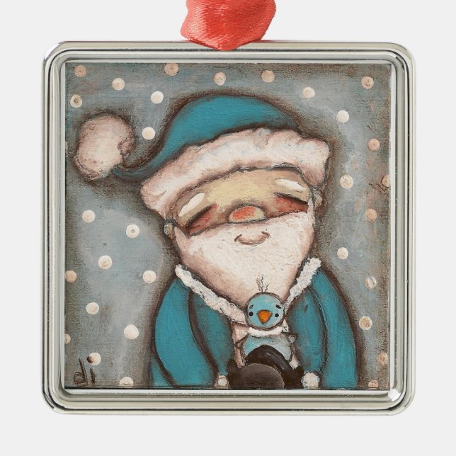 Blue Santa - Ornament (Front)