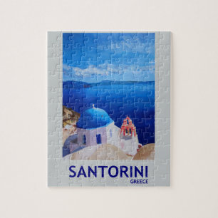 Blue Santorini, Greece - View from Oia Jigsaw Puzzle