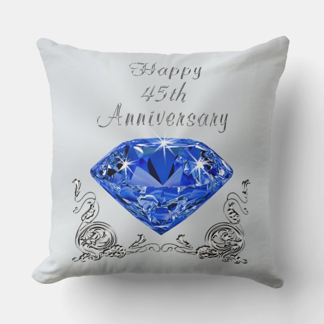 Blue Sapphire Anniversary Gifts, 45th Anniversary Cushion (Front)