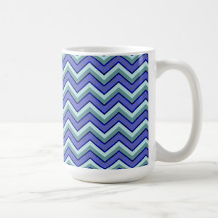 Blue Sapphire Chevron Pattern Coffee Mug