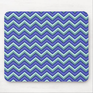 Blue Sapphire Chevron Pattern Mouse Pad