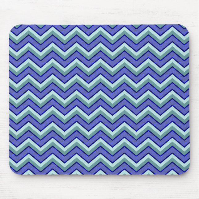 Blue Sapphire Chevron Pattern Mouse Pad (Front)