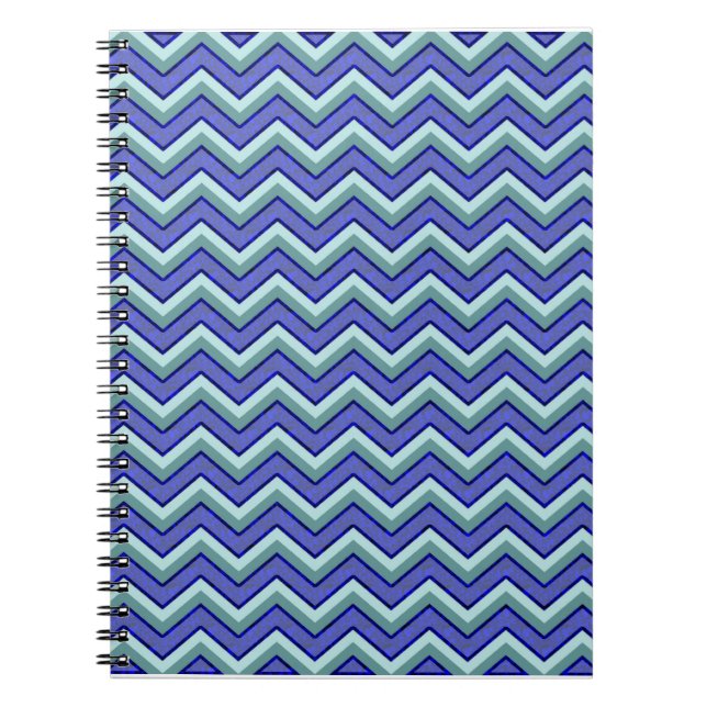 Blue Sapphire Chevron Pattern Notebook (Front)