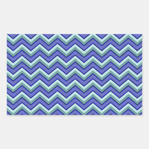 Blue Sapphire Chevron Pattern Rectangular Sticker