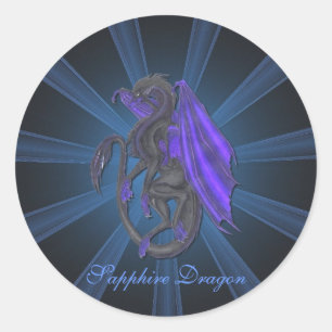 Blue Sapphire Dragon Stickers