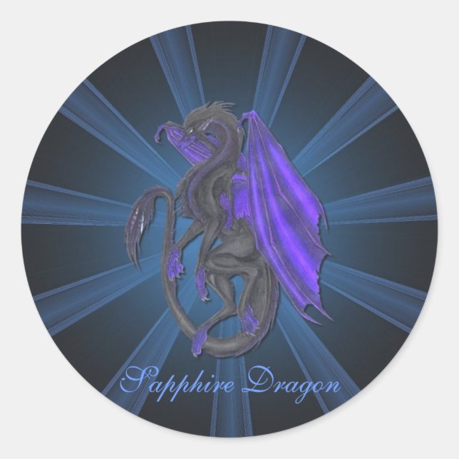 Blue Sapphire Dragon Stickers (Front)