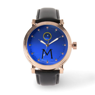BLUE SAPPHIRE GEM STONE MONOGRAM WATCH