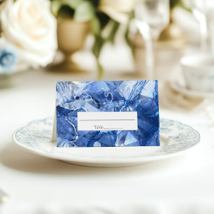 Blue Sapphire Gemstone Cut Wedding Place Card