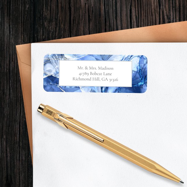 Blue Sapphire Gemstone Return Address Labels (Creator Uploaded)
