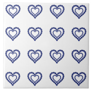 Blue Sapphire Heart Ceramic Tile