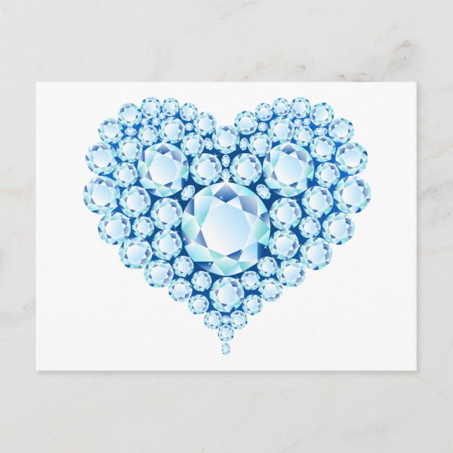 Blue Sapphire Heart Gems Postcard (Front)