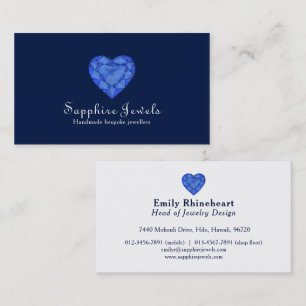 Blue sapphire heart jewel jewellery business card