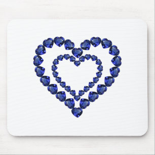 Blue Sapphire Heart Mouse Pad