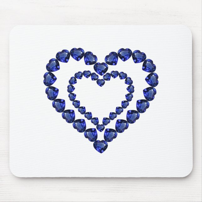 Blue Sapphire Heart Mouse Pad (Front)