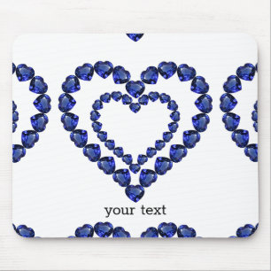 Blue Sapphire Heart Mouse Pad