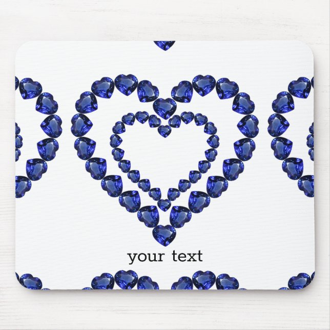 Blue Sapphire Heart Mouse Pad (Front)