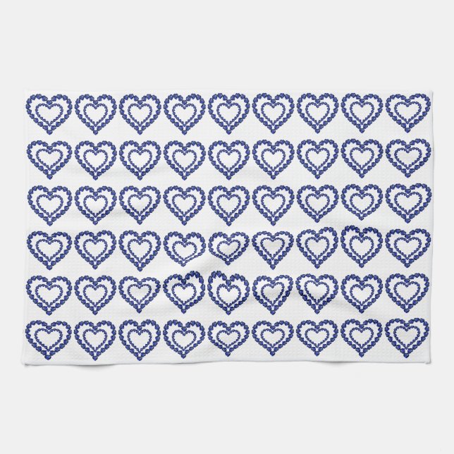 Blue Sapphire Heart Tea Towel (Horizontal)