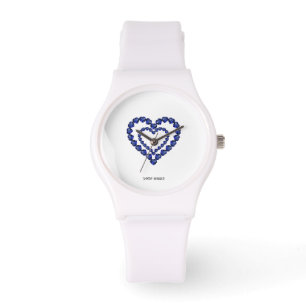 Blue Sapphire Heart Watch