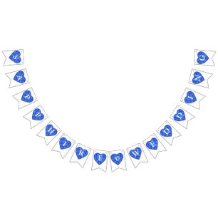 Blue sapphire heart wedding 45th anniversary bunting