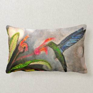 BLUE SAPPHIRE HUMMINGBIRD pillow