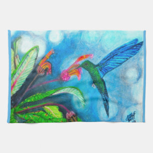 BLUE SAPPHIRE HUMMINGBIRD towel