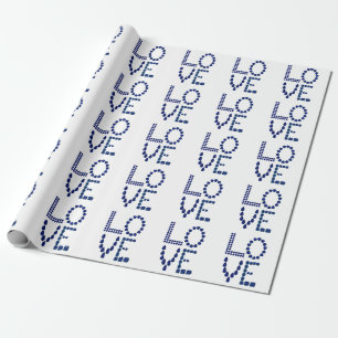 Blue Sapphire Love Wrapping Paper