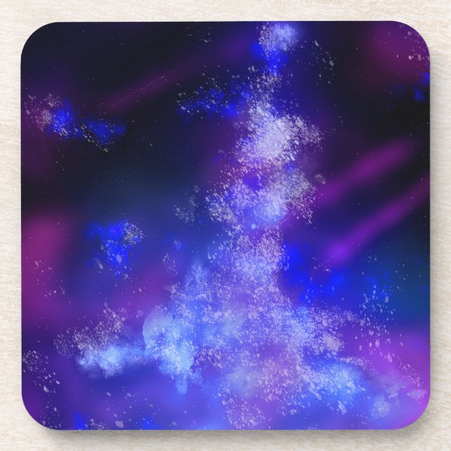 Blue Sapphire  Night Sky  Plastic  Coaster (Front)