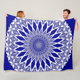 Blue Sapphire Tristyns Mandala Fleece Blanket