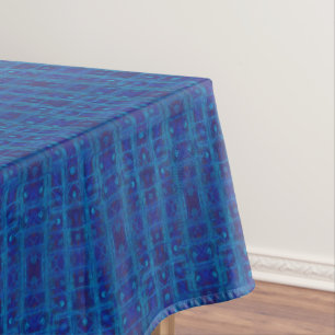 Blue sapphire weave, seamless geometric pattern tablecloth