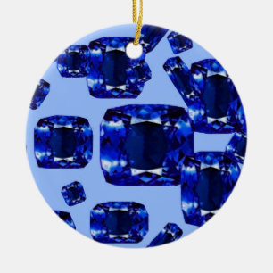Blue Sapphires September Birthstones Design Ceramic Tree Decoration