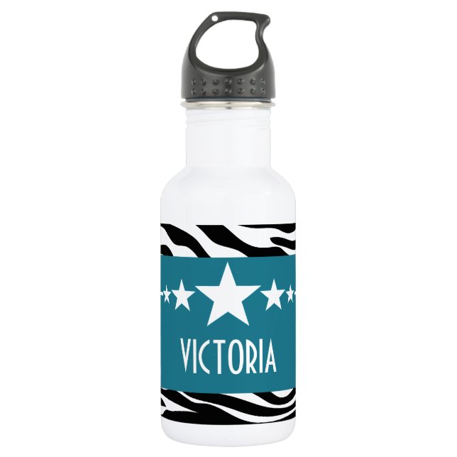 Blue Sassy Star Zebra 532 Ml Water Bottle (Front)