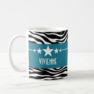 Blue Sassy Star Zebra Mug
