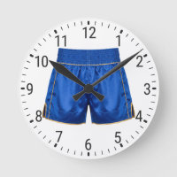 Blue Satin Boxing Shorts Trunk Boxer Decor