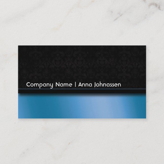 Blue Satin • Elegant Business Card (Front)