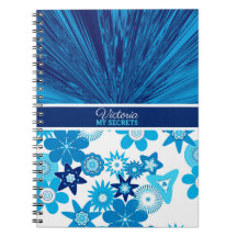Blue Satin n Flowers Personalised Journal