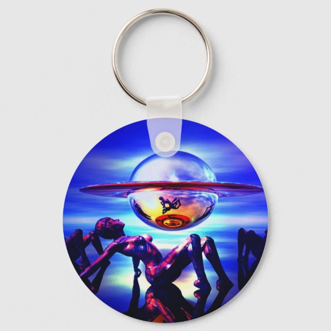 Blue saturn key ring (Front)