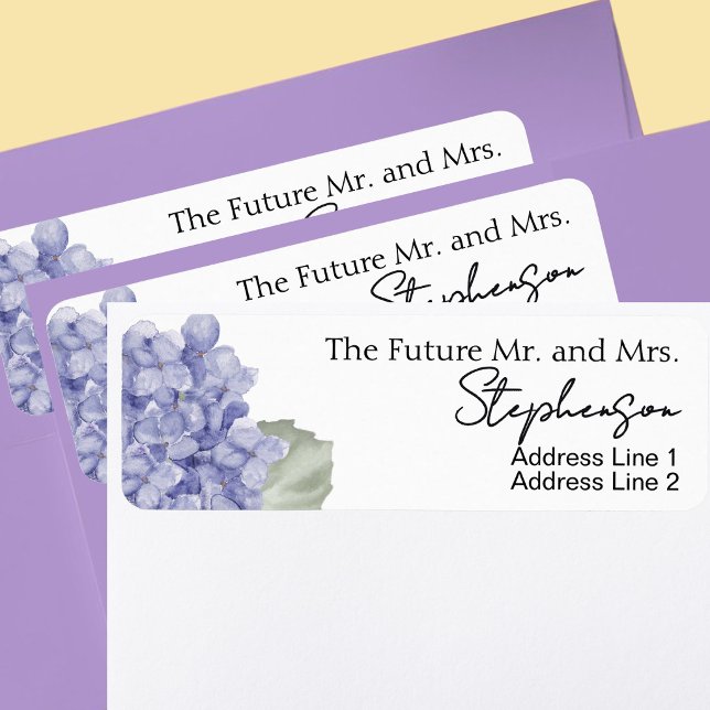 Blue Save The Date Custom Name Return Address Label (Creator Uploaded)