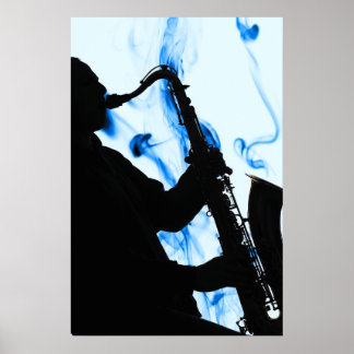 Blue Sax Poster