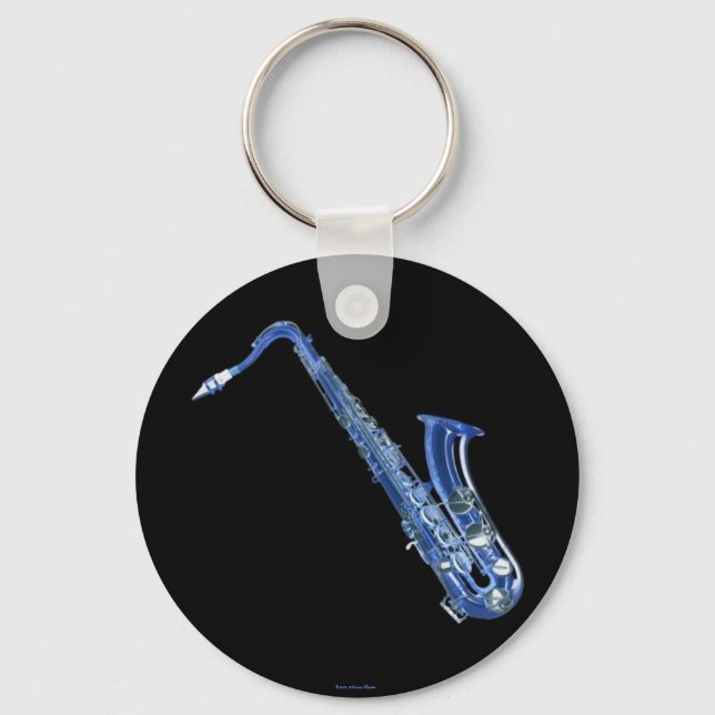 Blue Saxophone Keychain (Front)