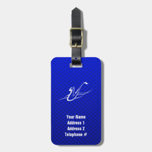 Blue Saxophone Luggage Tag