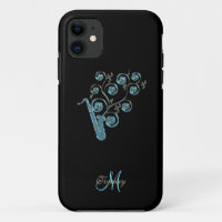 Blue Saxophone Personalised Music iPhone 5 Case