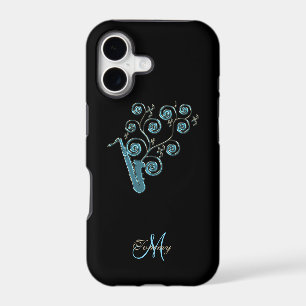 Blue Saxophone Personalised Music iPhone 5 Case