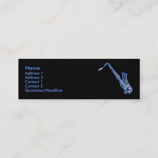 Blue Saxophone Profile Card (Front)