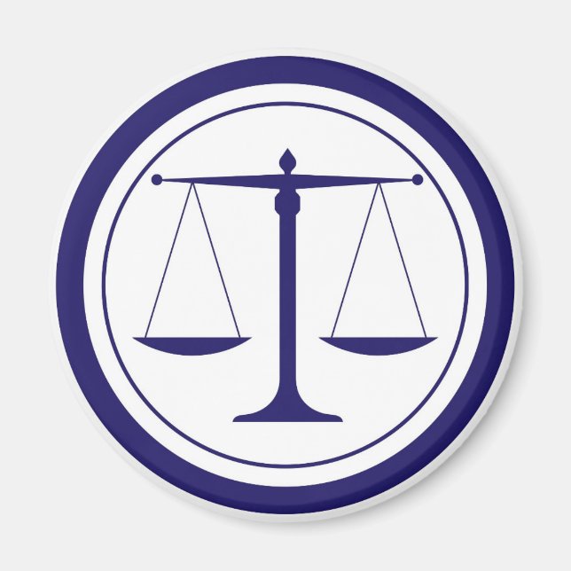 Blue Scales of Justice Silhouette Magnet (Front)