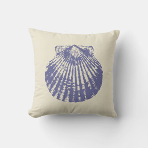 Blue Scallop Shell Cushion