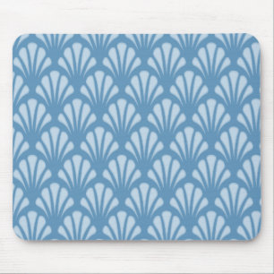 Blue Scallops Pattern Mouse Pad