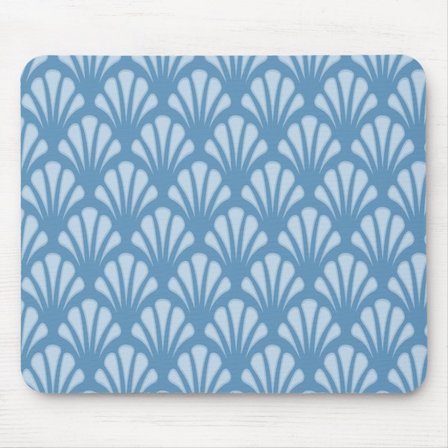 Blue Scallops Pattern Mouse Pad (Front)