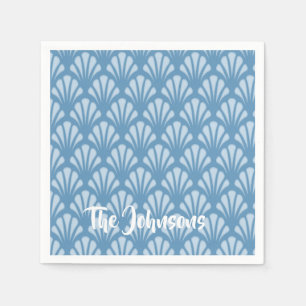 Blue Scallops Pattern Napkin